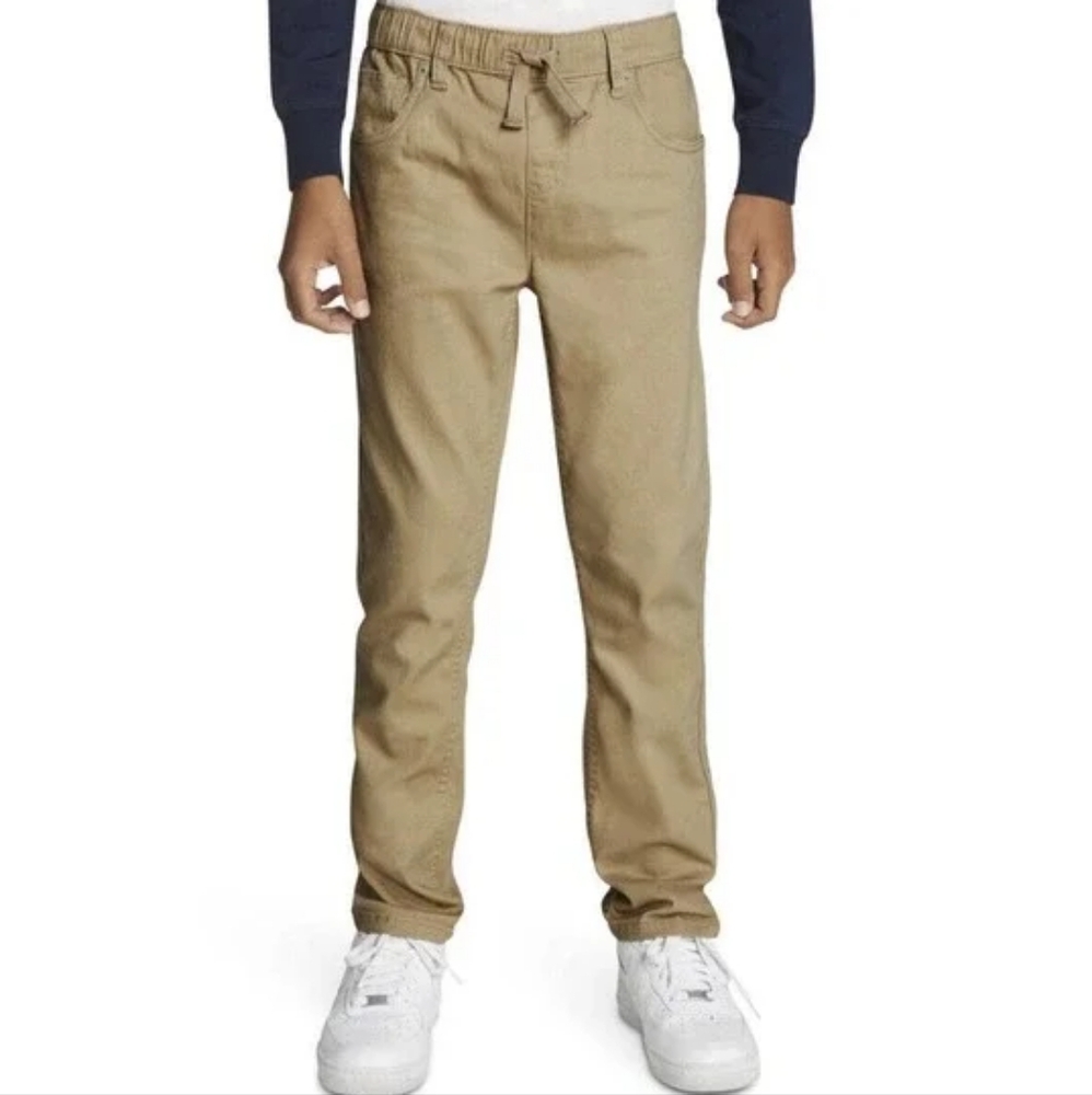 Levi’s Boys Pull On Twill Khaki Pants Youth Size 16 28x30 Elastic Waist Casual